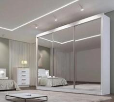 Roupeiro Casal Dubai 3 Portas Espelhadas e 6 Gavetas D'Doro Móveis