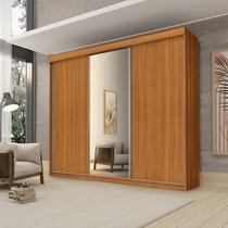 Roupeiro Casal Luxo Florença 100% Mdf 3 Portas de Correr 5 Gavetas Trilhos em Alumínio Espelho - Luapa - Freijó Roupeiro Casal Luxo Florença 100% Mdf 3 Portas de Correr 5 Gavetas Trilhos em Alumínio Espelho - Luapa - Freijó