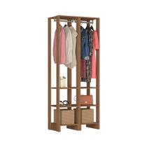 Roupeiro Closet 80cm Com 2 Cabideiros 6 Prateleiras Montana - Nova Mobile Q