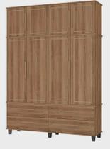 Roupeiro Colonial Triplex House 4 Portas Alto Cor Freijó Rús