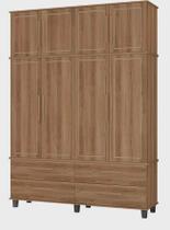 Roupeiro colonial Triplex House 4 portas alto cor Freijó rústico