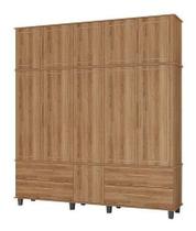 Roupeiro Colonial Triplex House 5 Portas Alto Cor Freijó Rús