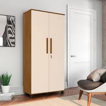 Roupeiro com 2 Portas Solteiro Gold Amêndoa/ Off White Roupeiro com 2 Portas Solteiro Gold Amêndoa/ Off White