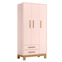 Roupeiro com 3 Portas Segóvia Rosa Acetinado Roupeiro com 3 Portas Segóvia Rosa Acetinado