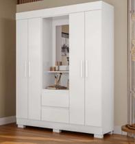 Roupeiro com Espelho 4 Portas Capelinha MDP - BRANCO