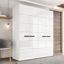 Roupeiro de 4 Portas e 4 Gavetas Lisboa Branco Politorno Roupeiro de 4 Portas e 4 Gavetas Lisboa Branco Politorno