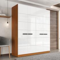 Roupeiro de 4 Portas e 4 Gavetas Lisboa Freijó e Branco Politorno Roupeiro de 4 Portas e 4 Gavetas Lisboa Freijó e Branco Politorno