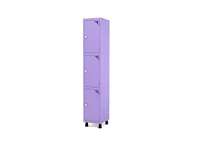 Roupeiro de Aco 1 Vao 3 Portas com Fechadura Pandin Lilas 1.90 M