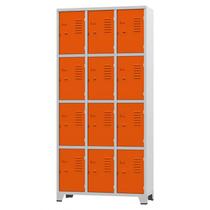 Roupeiro de Aço 12 Portas Cinza com Laranja 1,96 X 0,93 X 0,36 - ULTRA Móveis Roupeiro de Aço 12 Portas Cinza com Laranja 1,96 X 0,93 X 0,36 - ULTRA Móveis