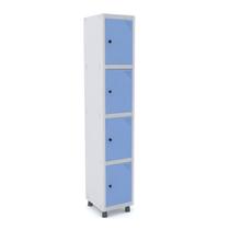 Roupeiro de aço 1m 04 portas pitão pandin - cinza/azul dalí