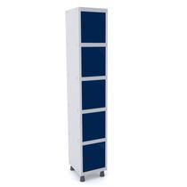Roupeiro de aço 1m 05 portas pitão pandin - cinza/azul del rey