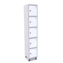 Roupeiro de aço 1m 05 portas pitão pandin - cinza/branco