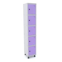 Roupeiro de aço 1m 05 portas pitão pandin - cinza/lilás