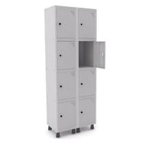 Roupeiro de aço 2m 08 portas pitão pandin - cinza