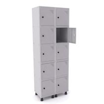 Roupeiro de aço 2m 10 portas pitão pandin - cinza