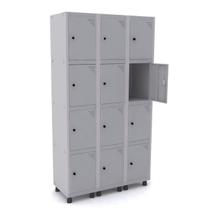 Roupeiro de aço 3m 12 portas pitão pandin - cinza