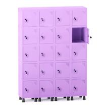 Roupeiro de Aco 4 Vaos 20 Portas com Fechadura Pandin Lilas 1.90 M