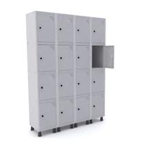 Roupeiro de aço 4m 16 portas pitão pandin - cinza