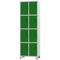 Roupeiro de Aço 8 Portas Cinza com Verde 1,96 X 0,93 X 0,36 - ULTRA Móveis Roupeiro de Aço 8 Portas Cinza com Verde 1,96 X 0,93 X 0,36 - ULTRA Móveis