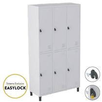 Roupeiro de Aço GR 6 Portas Marzo Cristal Armário de Aço