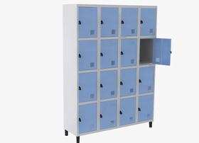 Roupeiro De Aço Guarda-Volume Locker 16 Portas Montável Azul Claro