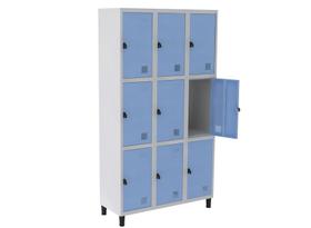 Roupeiro De Aço Guarda-Volume Locker 9 Portas Montável Azul Claro
