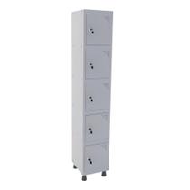 Roupeiro De Aço Inicial 5 Portas Pequenos Cinza Com Tranca Para Cadeado Pandin Roupeiro De Aço Inicial 5 Portas Pequenos Cinza Com Tranca Para Cadeado Pandin