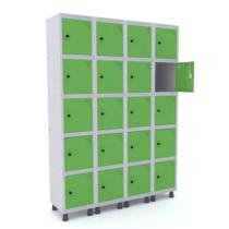 Roupeiro De Aço Light 20 Portas Verde Com Tranca Para Cadeado - Pandin