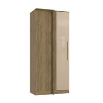 Roupeiro de Canto Reto 1 Porta Kappesberg N530 Nogueira e Macadâmia