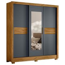 Roupeiro de Casal com Espelho Doha Freijó Cinza