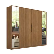 Roupeiro de Casal Izabella c/ 6 Portas c/ 2 Espelhos Amêndola - Bela Móveis