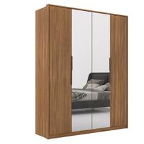 Roupeiro de Casal Luna 4 Portas c/ 2 Espelhos Amêndola - Bela Móveis
