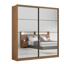 Roupeiro de Casal Seoul 2 Portas c/ 2 Espelhos Amêndola - Bela Móveis
