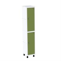 Roupeiro de Escritório 1 Porta Fechadura Prateleira em Aço Branco/Verde Miró Pandin Móveis