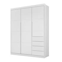 Roupeiro Diamante 3 Portas e 4 Gavetas Branco - FbABY