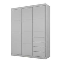 Roupeiro Diamante 3 Portas e 4 Gavetas Cinza - FbABY