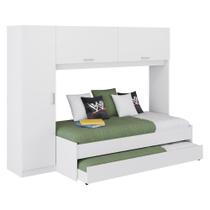 Roupeiro e Bicama Multimóveis para Colchão 190x90cm Branca Roupeiro e Bicama Multimóveis para Colchão 190x90cm Branca