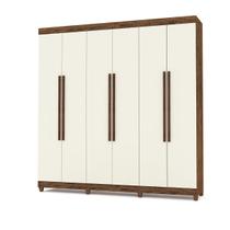 Roupeiro Elegance 6 Portas Roupeiro de Casal Imbuia/Champanhe - Vila Rica