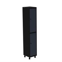 Roupeiro em Aço Mt 1V 2 Portas com Prateleira Interna Pitâo Azul/Preto/Delrei Roupeiro em Aço Mt 1V 2 Portas com Prateleira Interna Pitâo Azul/Preto/Delrei