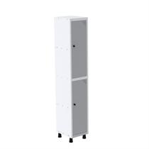 Roupeiro em Aço Mt 1V 2 Portas com Prateleira Interna Pitâo Cinza/Branco