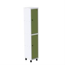 Roupeiro em Aço Mt 1V 2 Portas com Prateleira Interna Pitâo Verde/Branco/Miró Roupeiro em Aço Mt 1V 2 Portas com Prateleira Interna Pitâo Verde/Branco/Miró