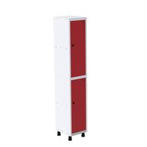 Roupeiro em Aço Mt 1V 2 Portas com Prateleira Interna Pitâo Vermelho/Branco