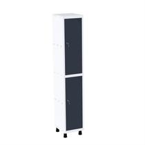 Roupeiro em Aço Mt 1V 2 Portas Fechadura com Prateleira Interna Azul/Branco/Delrei Roupeiro em Aço Mt 1V 2 Portas Fechadura com Prateleira Interna Azul/Branco/Delrei