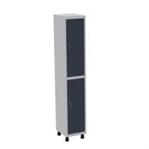 Roupeiro em Aço Mt 1V 2 Portas Fechadura com Prateleira Interna Azul/Cinza/Delrei Roupeiro em Aço Mt 1V 2 Portas Fechadura com Prateleira Interna Azul/Cinza/Delrei