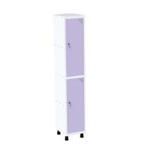 Roupeiro em Aço Mt 1V 2 Portas Fechadura com Prateleira Interna Rosa/Branco/Lilás Roupeiro em Aço Mt 1V 2 Portas Fechadura com Prateleira Interna Rosa/Branco/Lilás