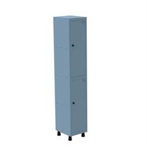 Roupeiro em Aço Mt 1V 2 Portas - Pitâo com Prateleira Interna Azul/Dali
