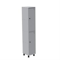 Roupeiro em Aço Mt 1V 2 Portas - Pitâo com Prateleira Interna Cinza Roupeiro em Aço Mt 1V 2 Portas - Pitâo com Prateleira Interna Cinza