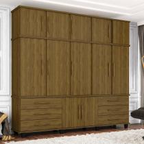 Roupeiro Grande Casal Triplex 5 Portas Prisma Imbuia Fabri Moveis