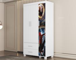 Roupeiro Guarda Roupa 3 portas e 2 gavetas Livia Temática Infantil Com Adesivo E 4 Gavetas