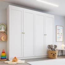 Roupeiro Guarda-roupa Infantil Americano 4 Portas 2 Gavetas Alecrim